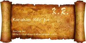 Karakas Réka névjegykártya